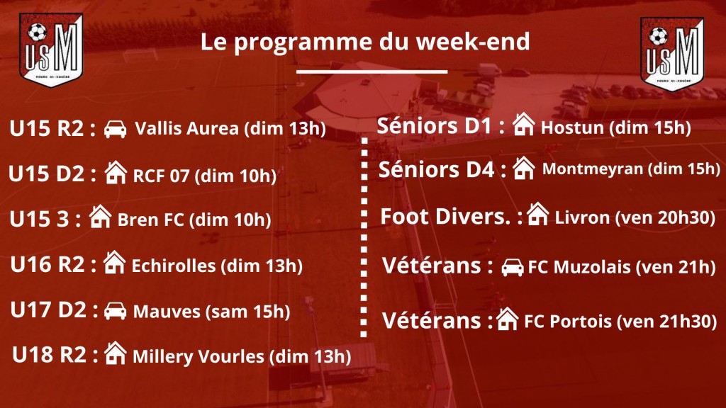 Le programme du week-end